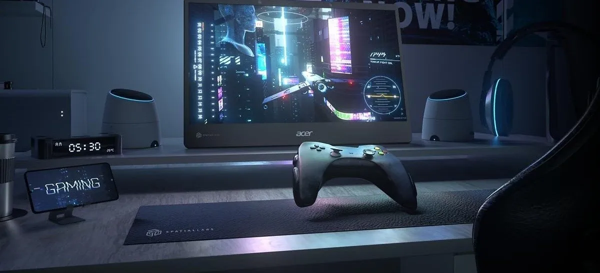 Monitor 3D Acer com controlador de jogo