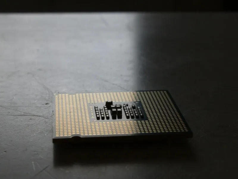 Primo piano del processore di un computer