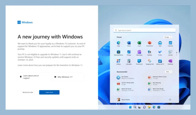 Microsoft는 귀하의 PC가 적합하지 않은 경우에도 Windows 11 업그레이드를 광고하고 있습니다.
