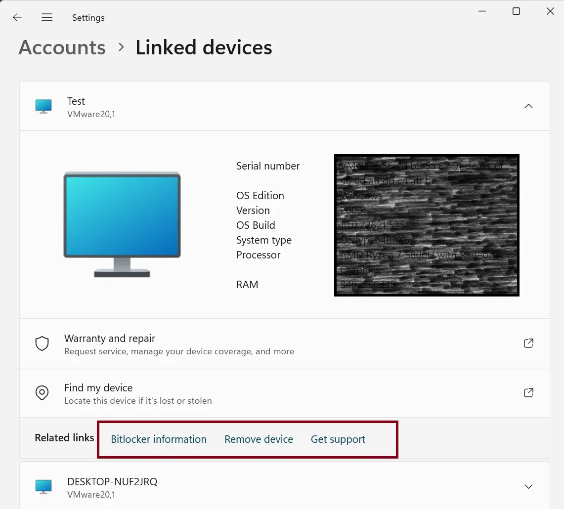 tutti i dispositivi collegati con lo stesso account Microsoft nell'app Impostazioni Windows 11