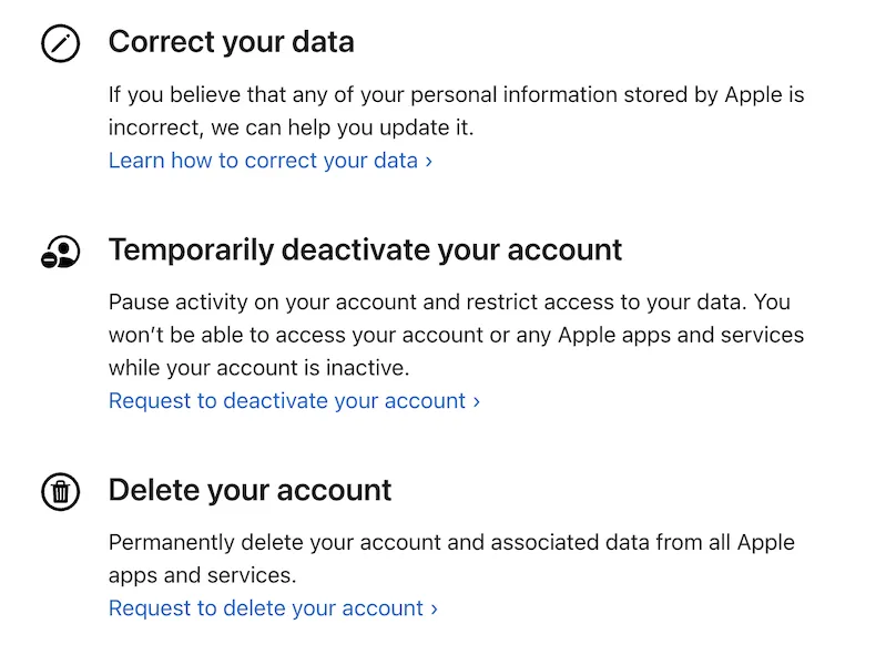 Identifiant Apple Supprimer le compte