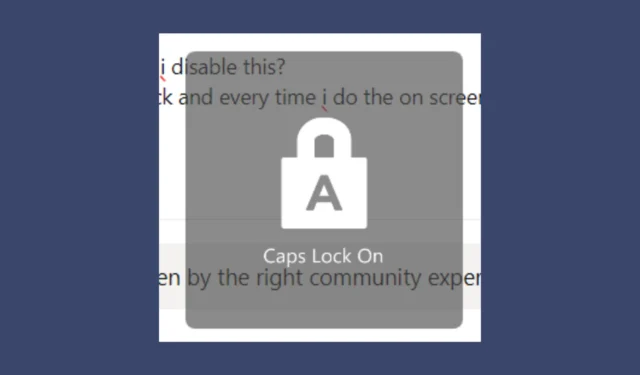 Windows 11 の Caps Lock 通知は人々を怒らせますが、それをオフにする方法があります