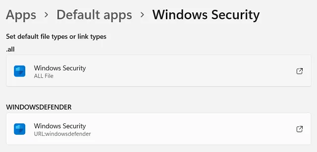 Cambia l'app di sicurezza predefinita in Sicurezza di Windows