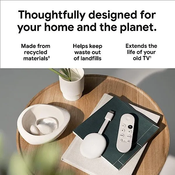 Chromecast Google Tv bom para o meio ambiente