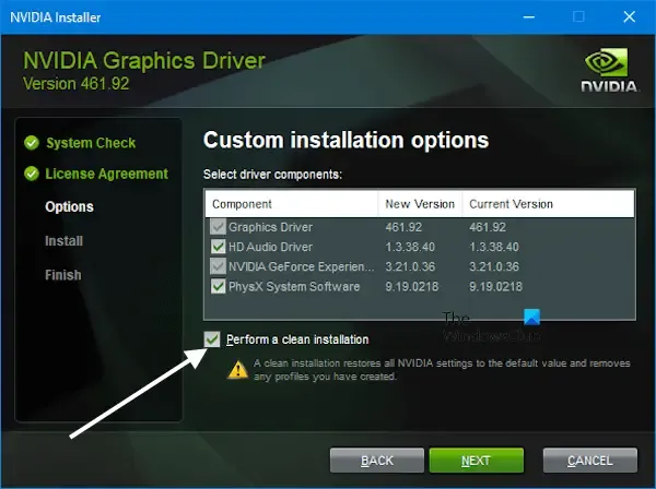 Zainstaluj czystą instalację sterownika graficznego NVIDIA