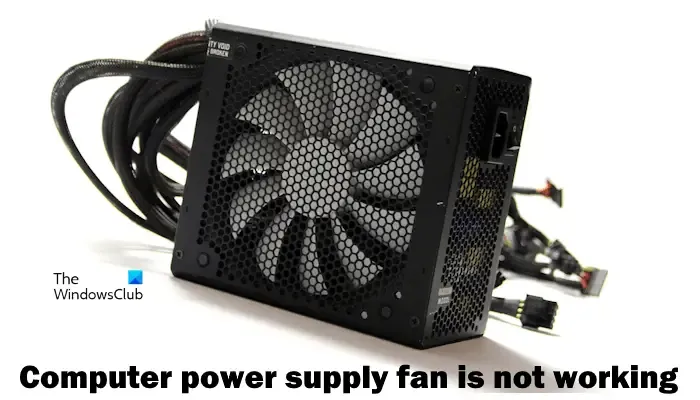 El ventilador de la fuente de alimentación de la computadora no funciona