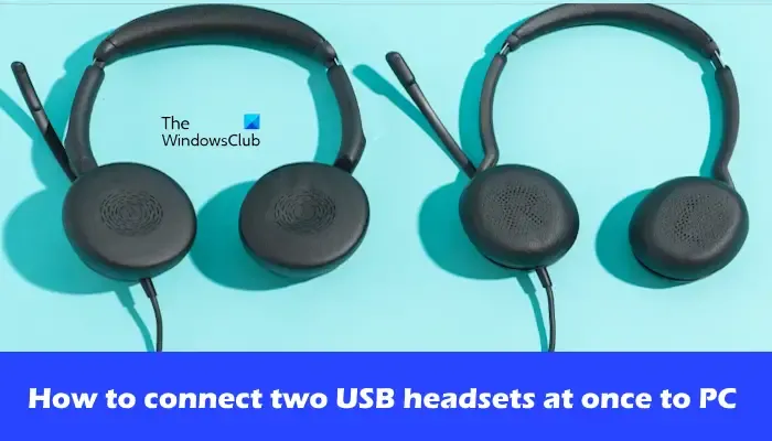 同時將兩個 USB 耳機連接到 PC