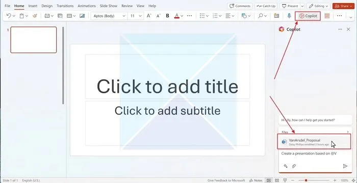 Convierta documentos de Word en presentaciones de PowerPoint usando Copilot Ai