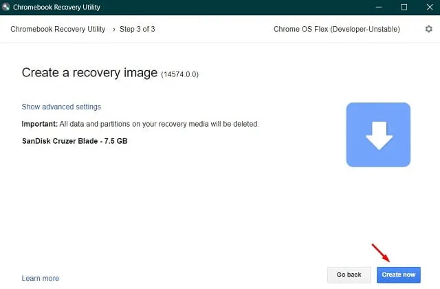 Crie uma imagem de recuperação do Google Chrome OS Flex