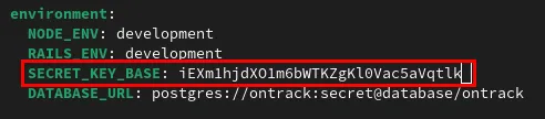 Ontrack のランダム秘密鍵ベースを強調表示する端末。