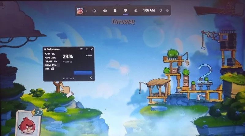 RAM-Leistung mit 32 GB Dual-Channel für das grafikintensive Spiel Angry Birds 2.