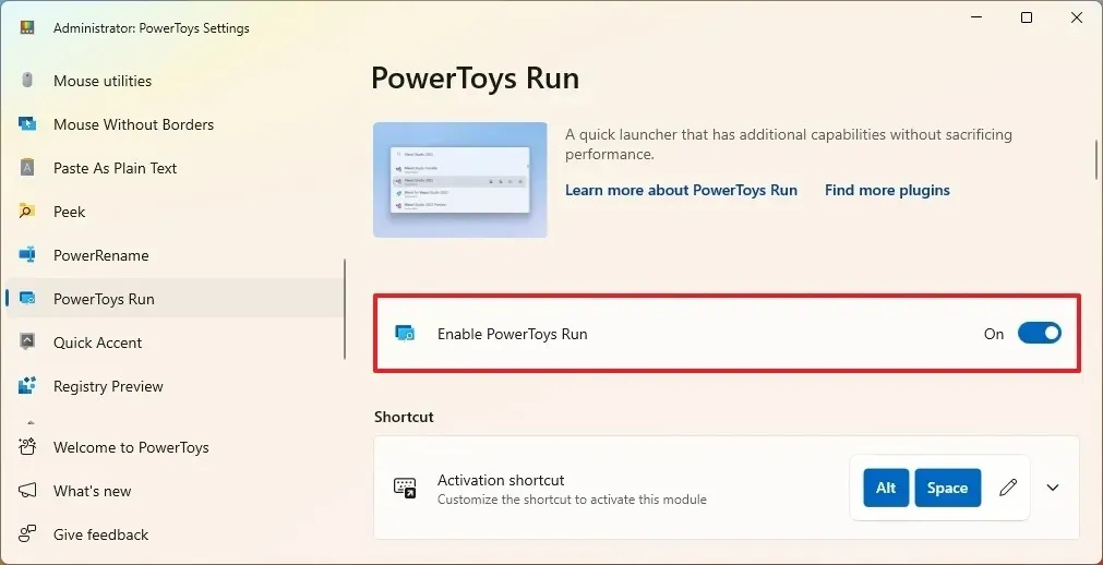 Habilitar la ejecución de PowerToys