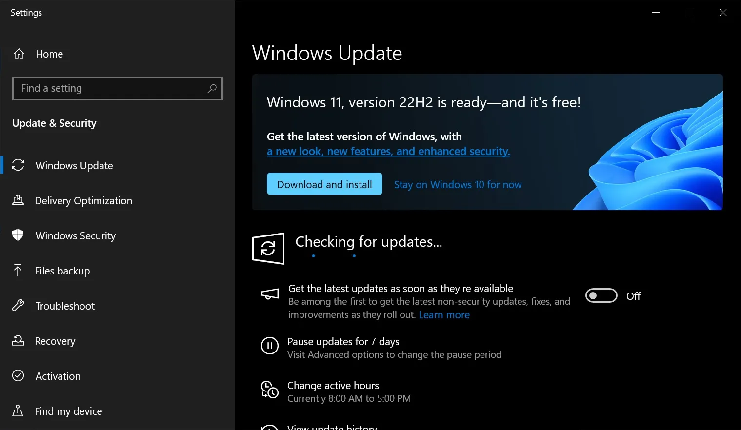 Actualización de Windows más rápida en Windows 10