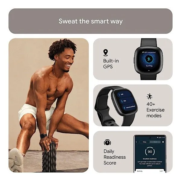 Fitbit Versa 4 Fitness Smartwatch Modes d'exercice GPS