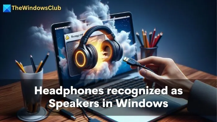 在 Windows 中耳機被識別為揚聲器