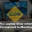 Windows ラップトップをモニターに接続すると速度が遅くなる