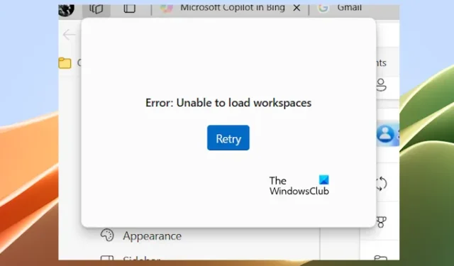 Les espaces de travail Microsoft Edge ne fonctionnent pas