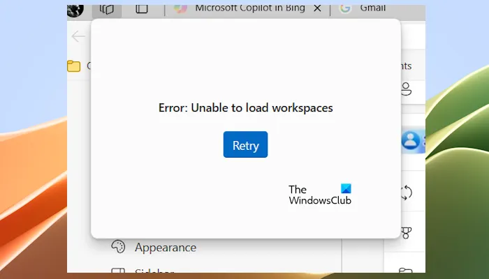 Le aree di lavoro Microsoft Edge non funzionano