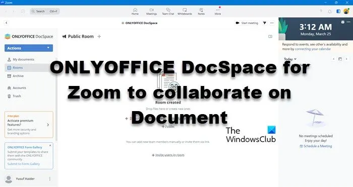 ONLYOFFICE DocSpace for Zoom para colaborar no documento