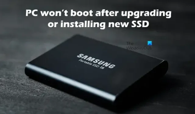 Der PC startet nach dem Upgrade oder der Installation einer neuen SSD nicht