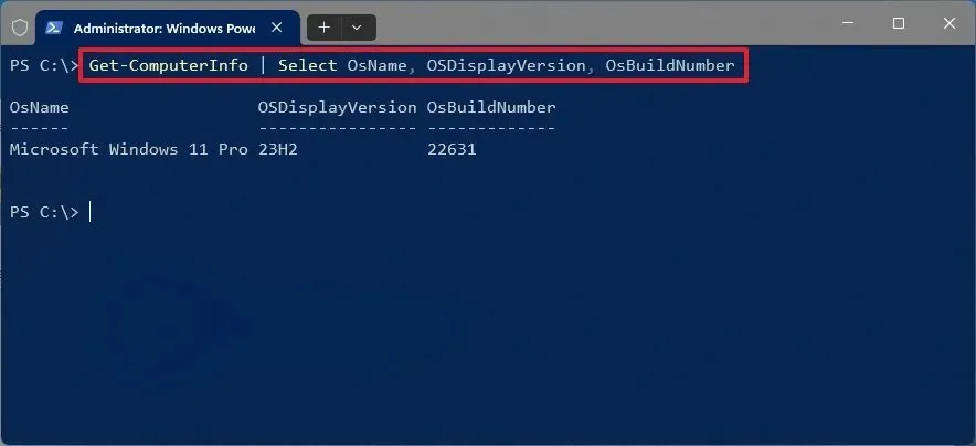 PowerShell から Windows 11 のバージョンを確認する