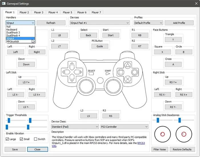Rpcs3 ジョイパッド マッピングを使用した PC 上の PS3