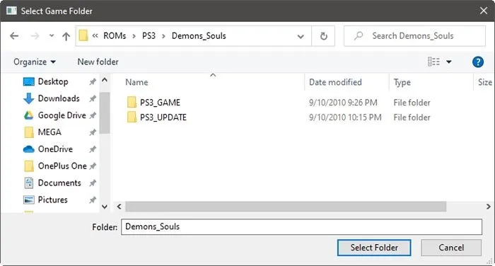 Ps3 On The Pc With Rpcs3 Select Game Folder