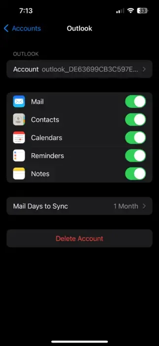 Sincronizar Outlook con ID de Apple
