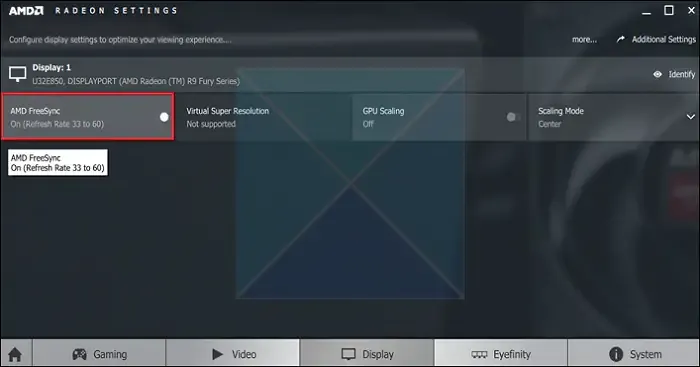 AMD Freesync-Bildschirmflimmern ausschalten