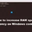 Windows 컴퓨터에서 RAM 속도 또는 주파수를 높일 수 없습니다.