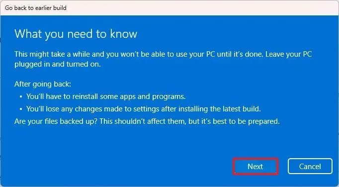 Información de desinstalación de Windows 11