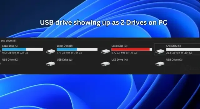 USB-drive wordt weergegeven als 2 schijven op pc [repareren]
