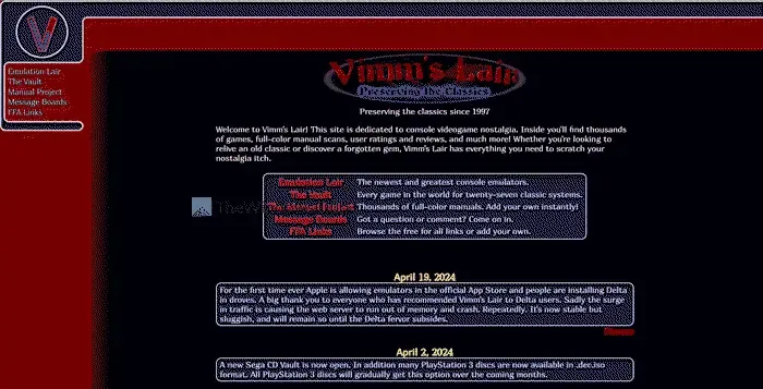 Guia de download do Ultimate Vimm's Lair