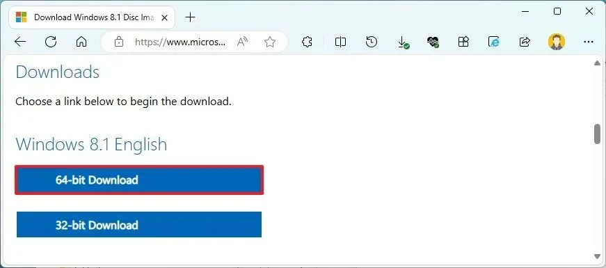 Descarga ISO de Windows 8.1