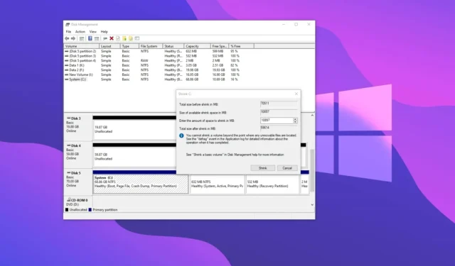 Windows 10에서 드라이브 파티션 크기를 변경하는 방법