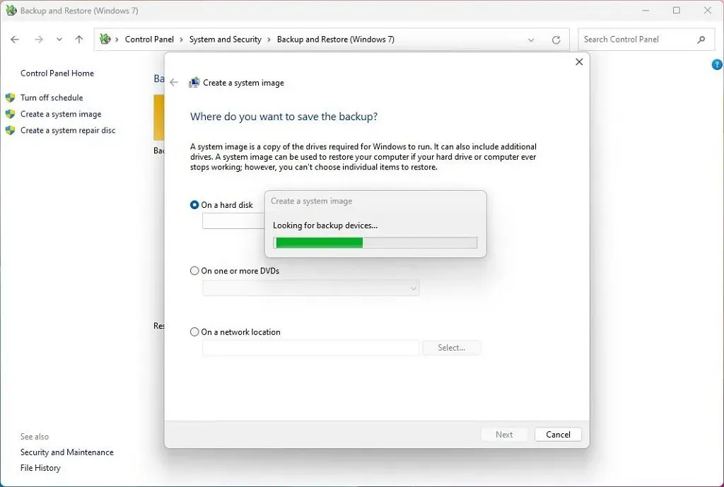 Copia de seguridad de imagen completa de Windows 11