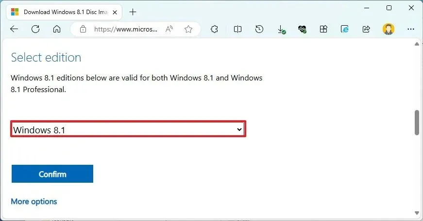 Windows 8.1 ISO-editie