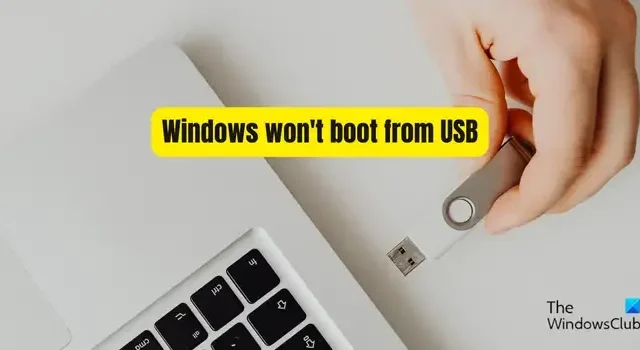O Windows não inicializa a partir de USB [Correção]