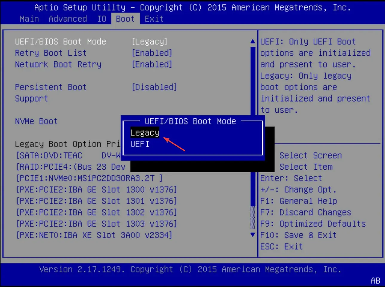 Legacy-Modus – Winload.EFI fehlt Windows 11