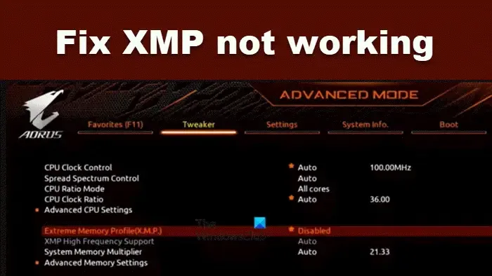 Windows 컴퓨터에서 XMP가 작동하지 않는 문제를 해결하는 방법