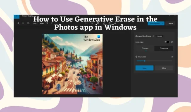 Como usar o Generative Erase no aplicativo Fotos do Windows 11