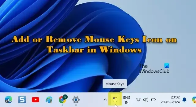 Adicionar ou remover ícone de teclas do mouse na barra de tarefas do Windows 11