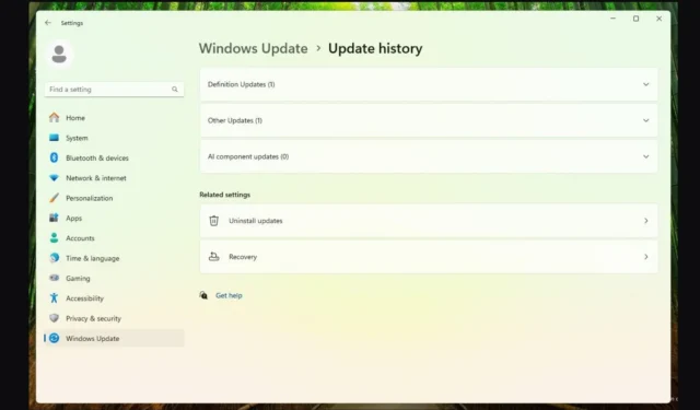 Windows 11 Build 26217 weist auf KI-Komponenten-Updates über Windows Update hin