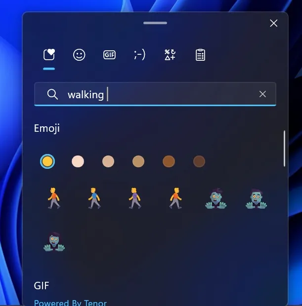 bidirektionale Emojis im Windows 11 Canary Build