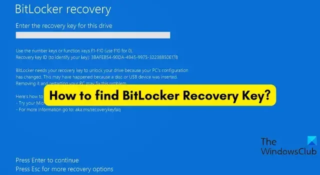 BitLocker 복구 키가 분실되었습니다. 어떻게 해야 하나요?