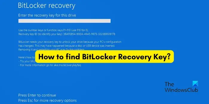 Chave de recuperação do BitLocker perdida