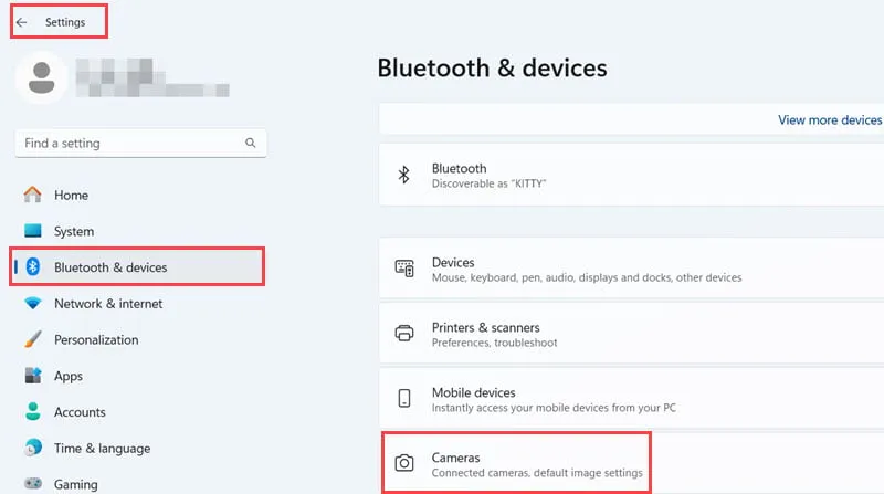 Bluetooth en apparaatcamera's