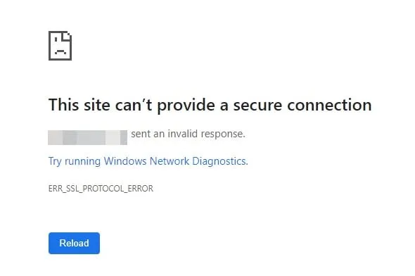 Errore SSL del browser