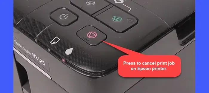 Cancelar trabalho de impressão em impressoras Epson