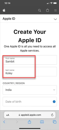 ändere die Apple-ID min